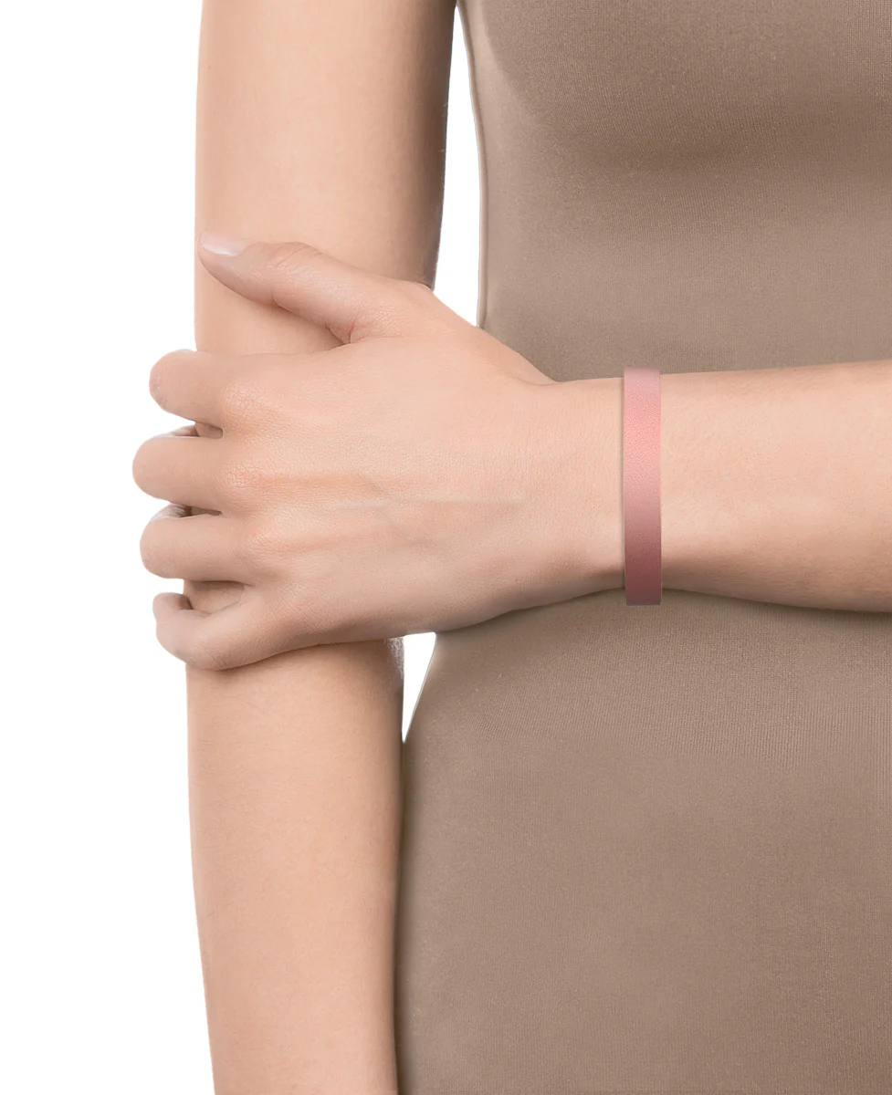 Brazalete Air de acero y piel doble - Image 2