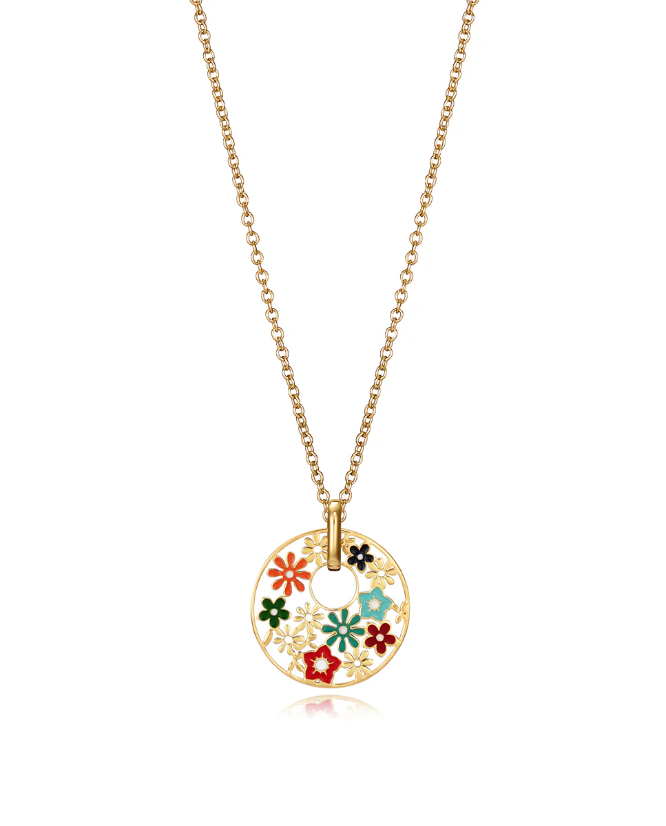 Colgante Kiss acero dorado multicolor