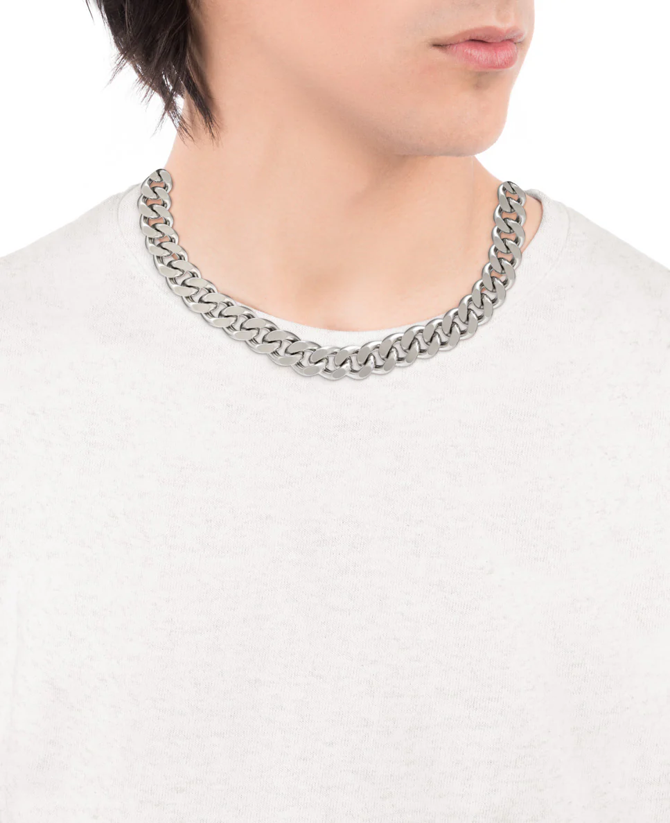 Collar de hombre Beat de acero con cadena gruesa - Image 2