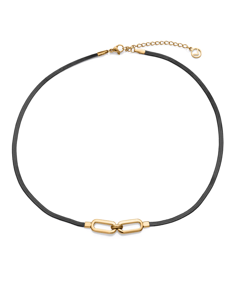 Collar de mujer de acero cadena de serpiente