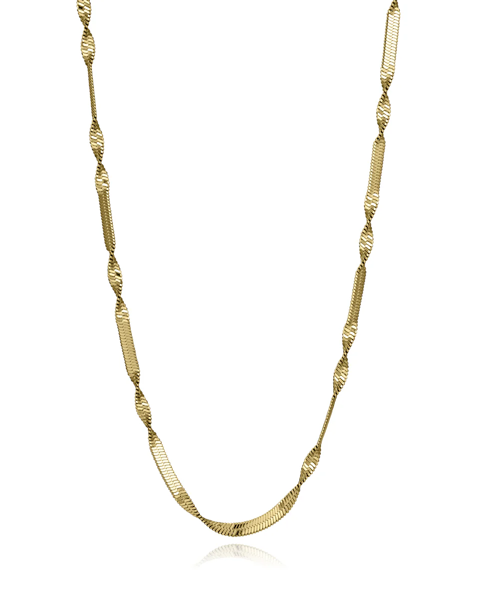 Collar de mujer de acero Ip dorado cadena de serpiente