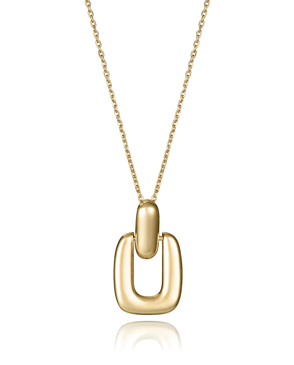 Collar de plata de primera ley con baño de oro con colgante