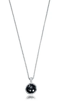 Collar de plata y cristal negro