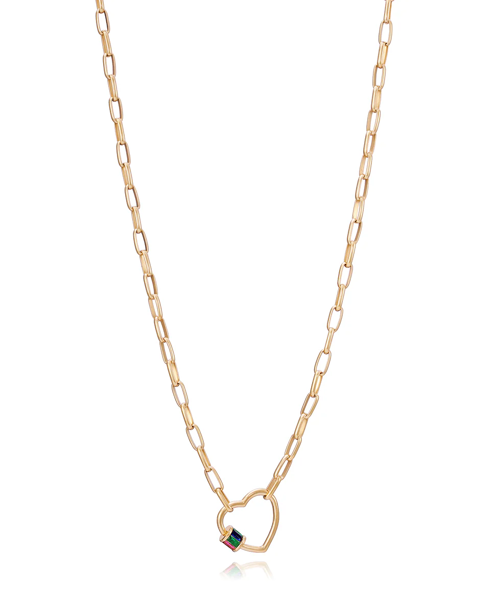 Collar Love de acero Ip dorado con motivo de corazón