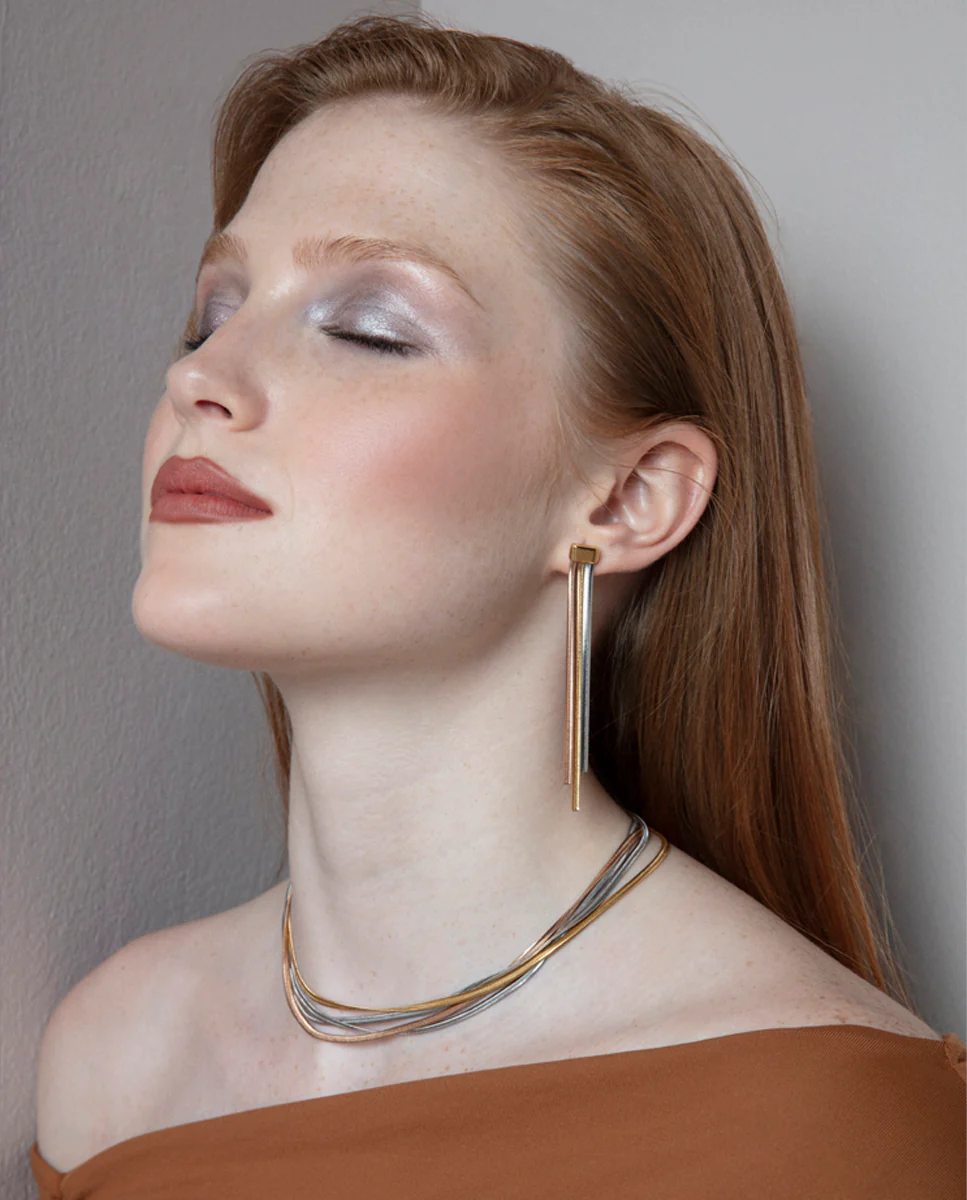 Collar multiple  de mujer de acero cadena  serpiente - Image 3