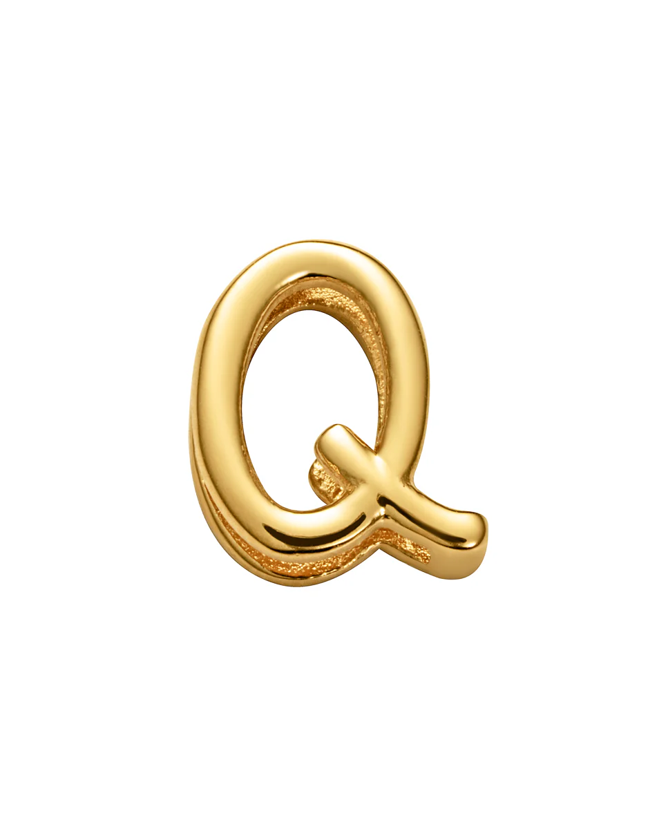 Motivo letra Q de acero IP dorado para montar en pulsera personalizable