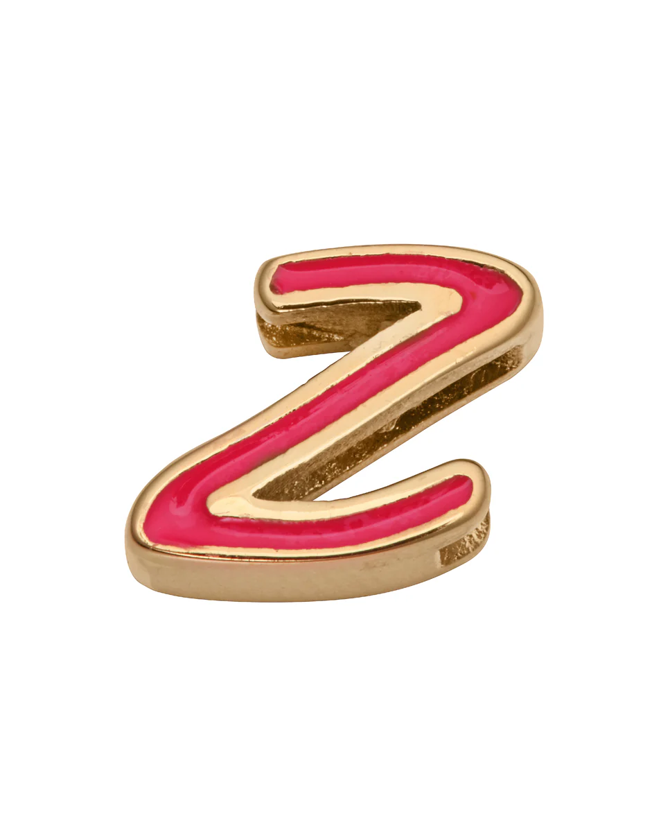 Motivo letra Z para pulsera de niña en acero dorado y esmalte