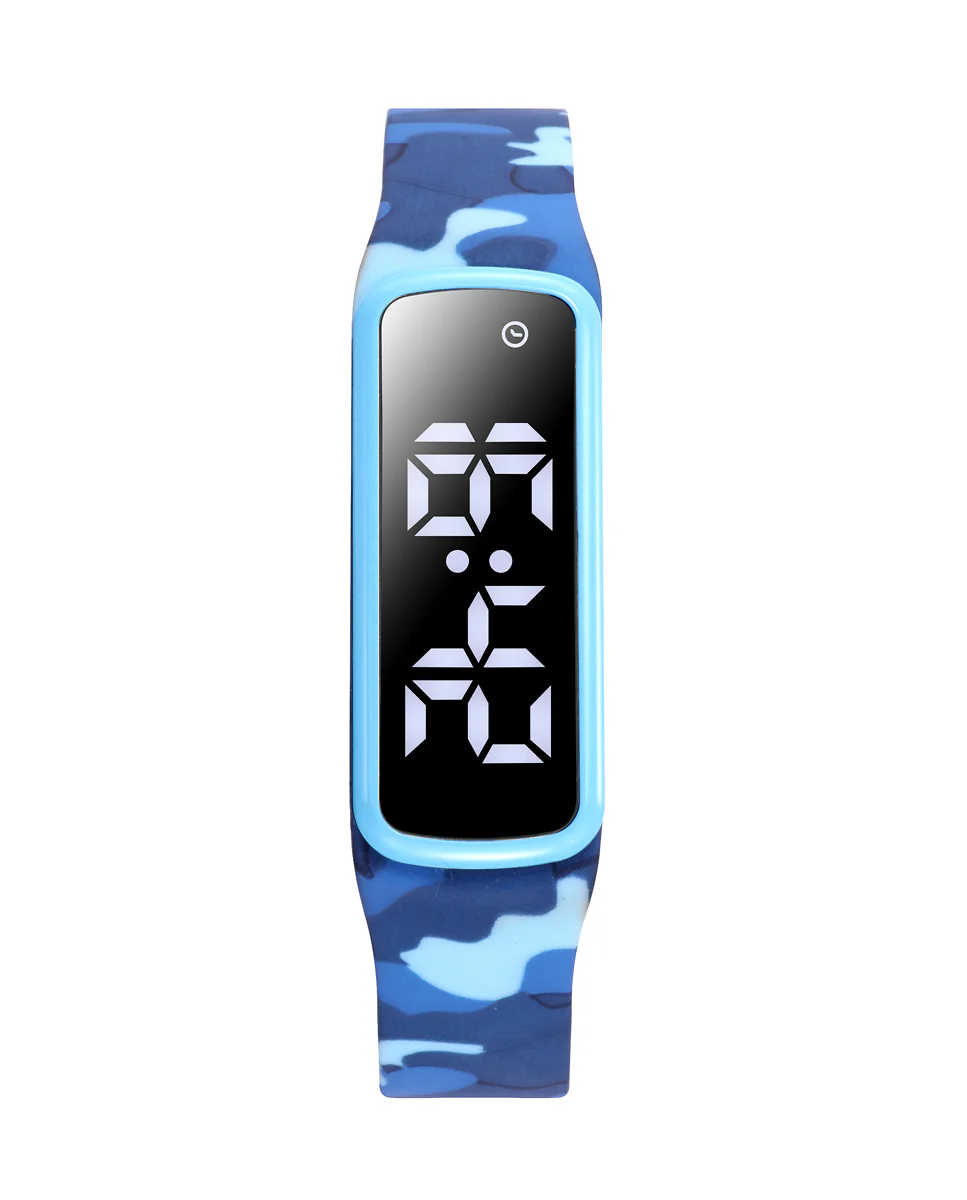 Pack de niño Next reloj multifunción, caja y brazalete de acero con Pulsera de actividad en azul camuflaje. - Image 4