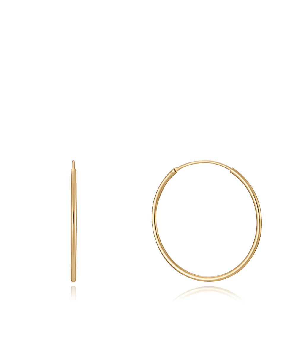 Pendientes de aro Trend de plata de ley con baño en oro 30 x 12 mm
