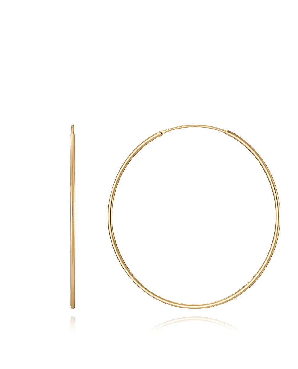 Pendientes de aro Trend de plata de ley con baño en oro 50 x 12mm