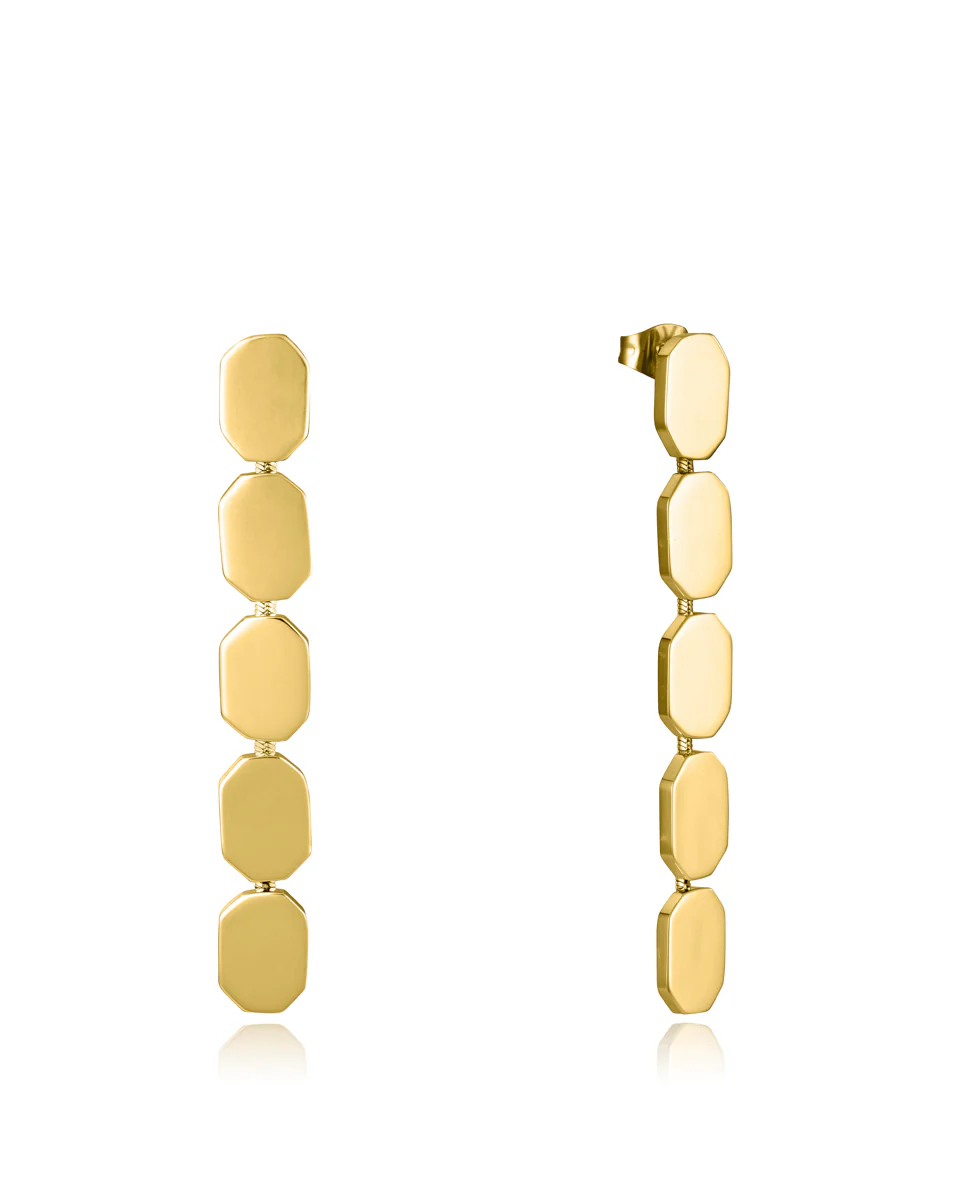Pendientes de mujer de acero Ip dorado