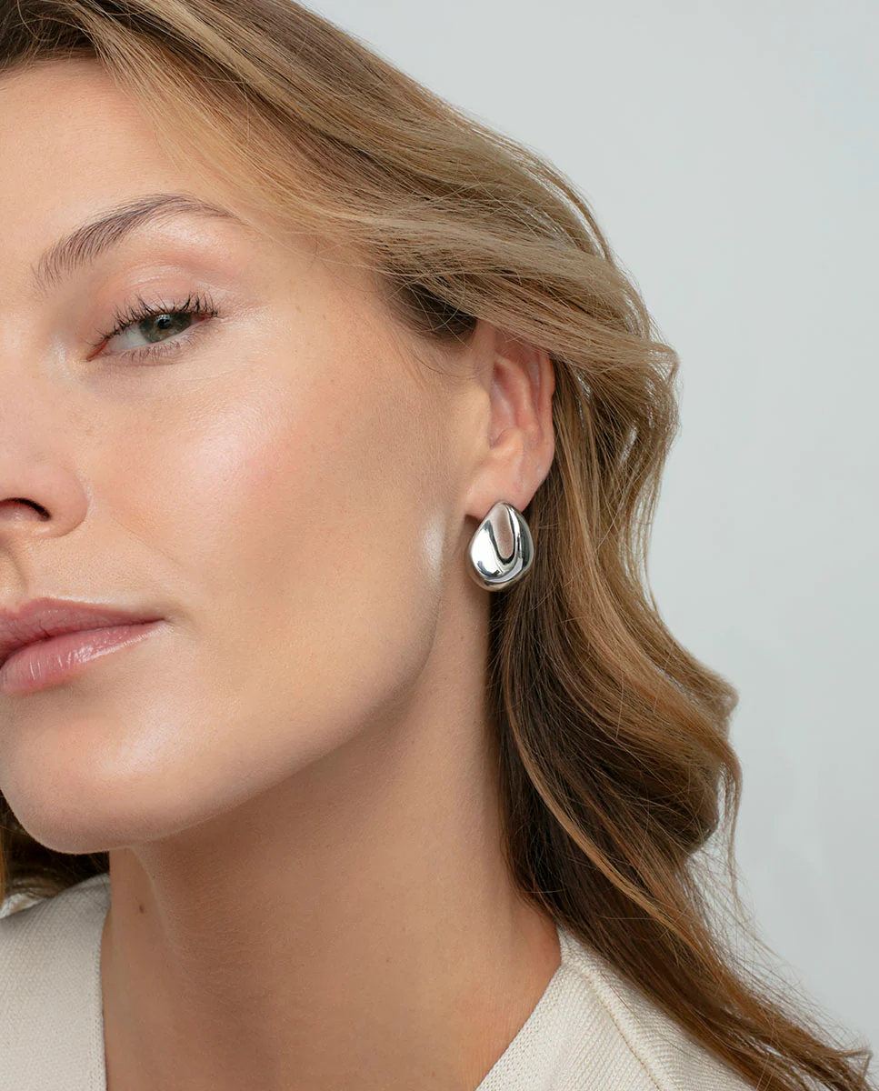 Pendientes de mujer de acero volumen - Image 3