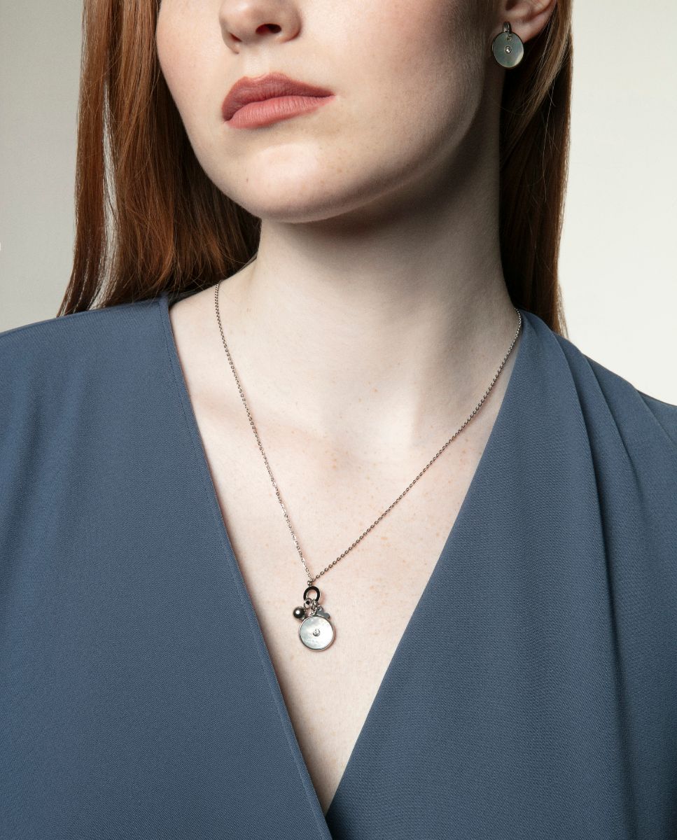 Pendientes de mujer de acero y colgante - Image 3