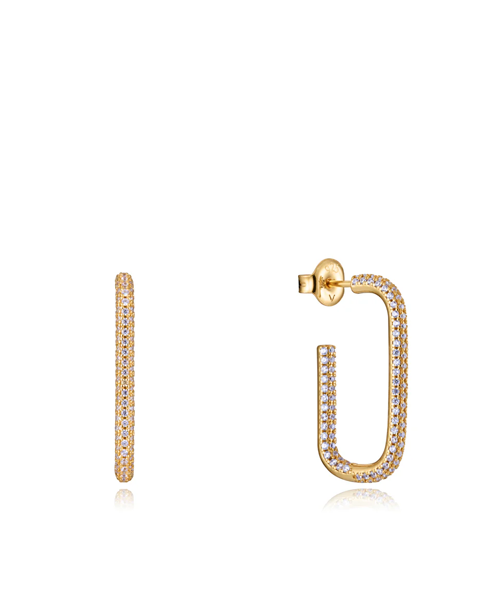 Pendientes Elegant de plata de ley con baño de oro y con circonitas