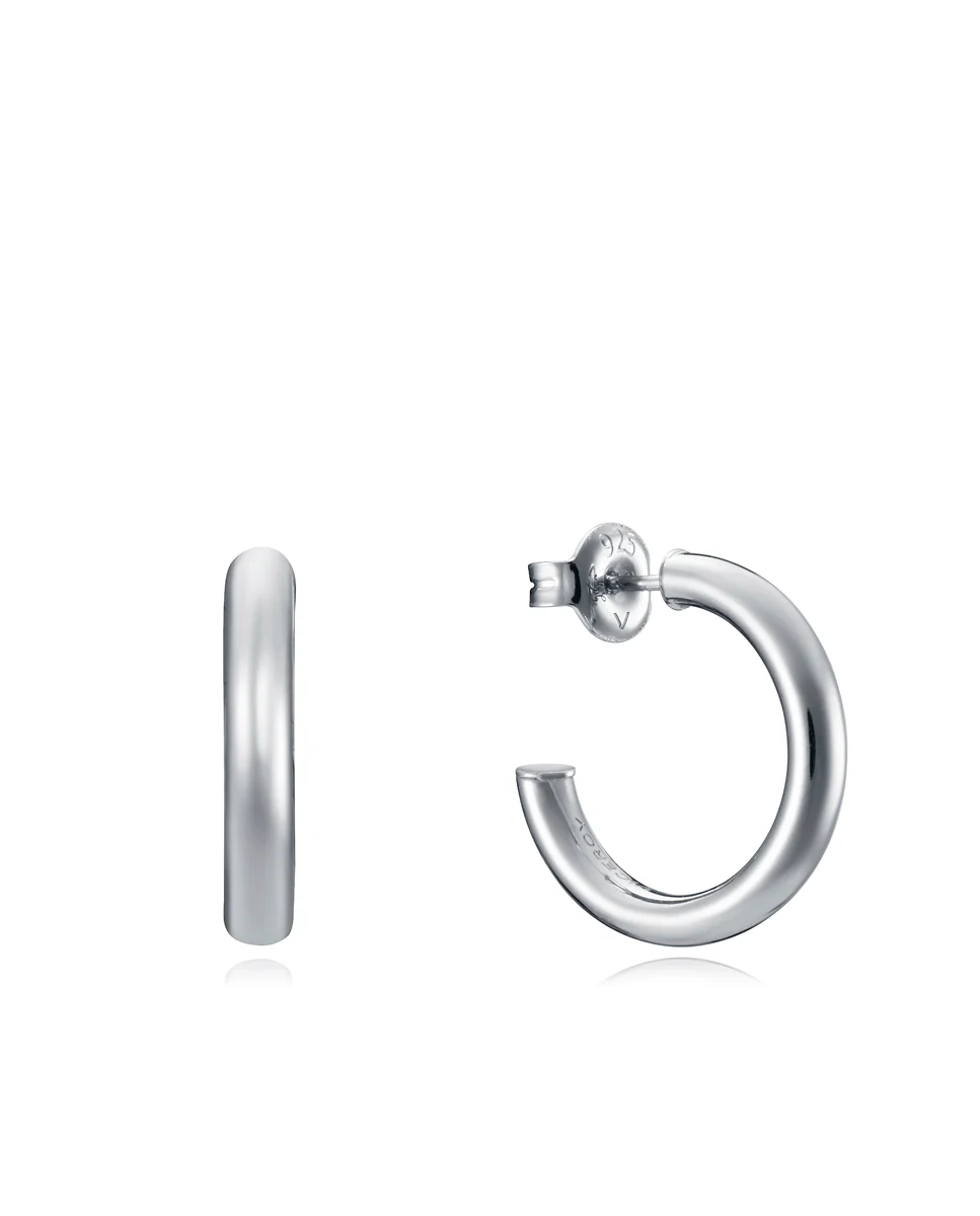Pendientes TREND tipo aro de Plata de Ley y 20 mm de diámetro interior