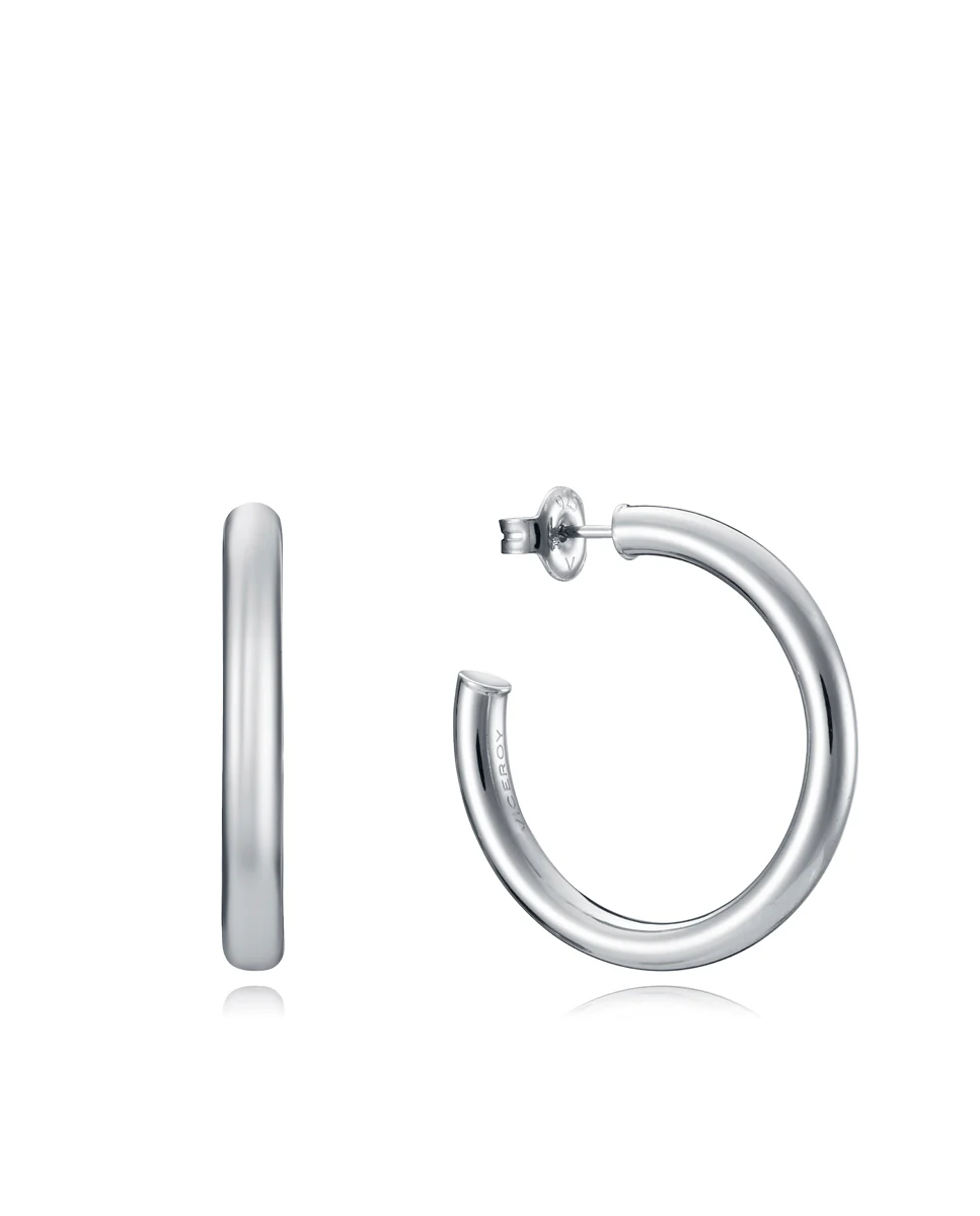 Pendientes TREND tipo aro de Plata de Ley y 30 mm de diámetro interior