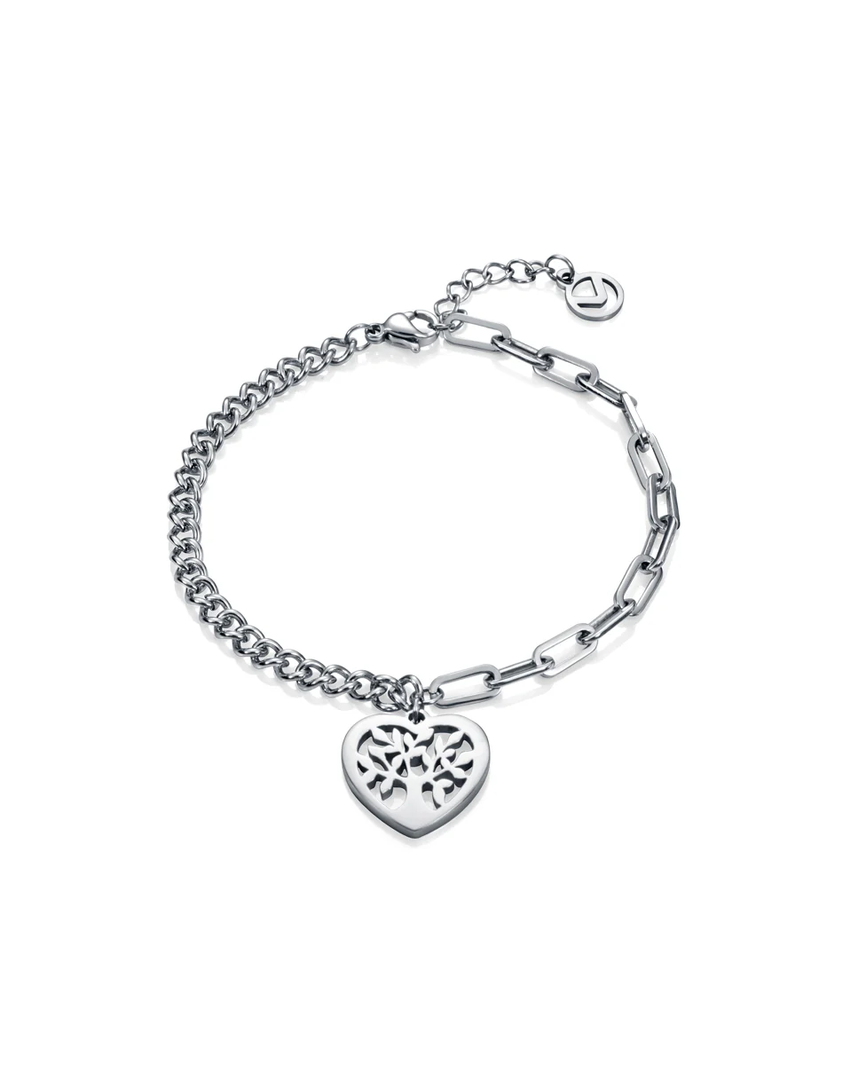 Pulsera Acero De Cadena Con Corazon Sra Fn