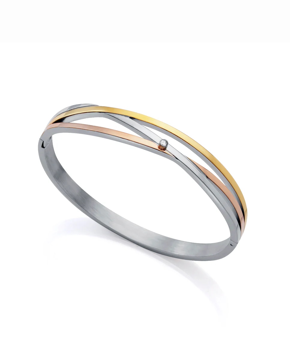 Pulsera Chic de acero con tres tonos
