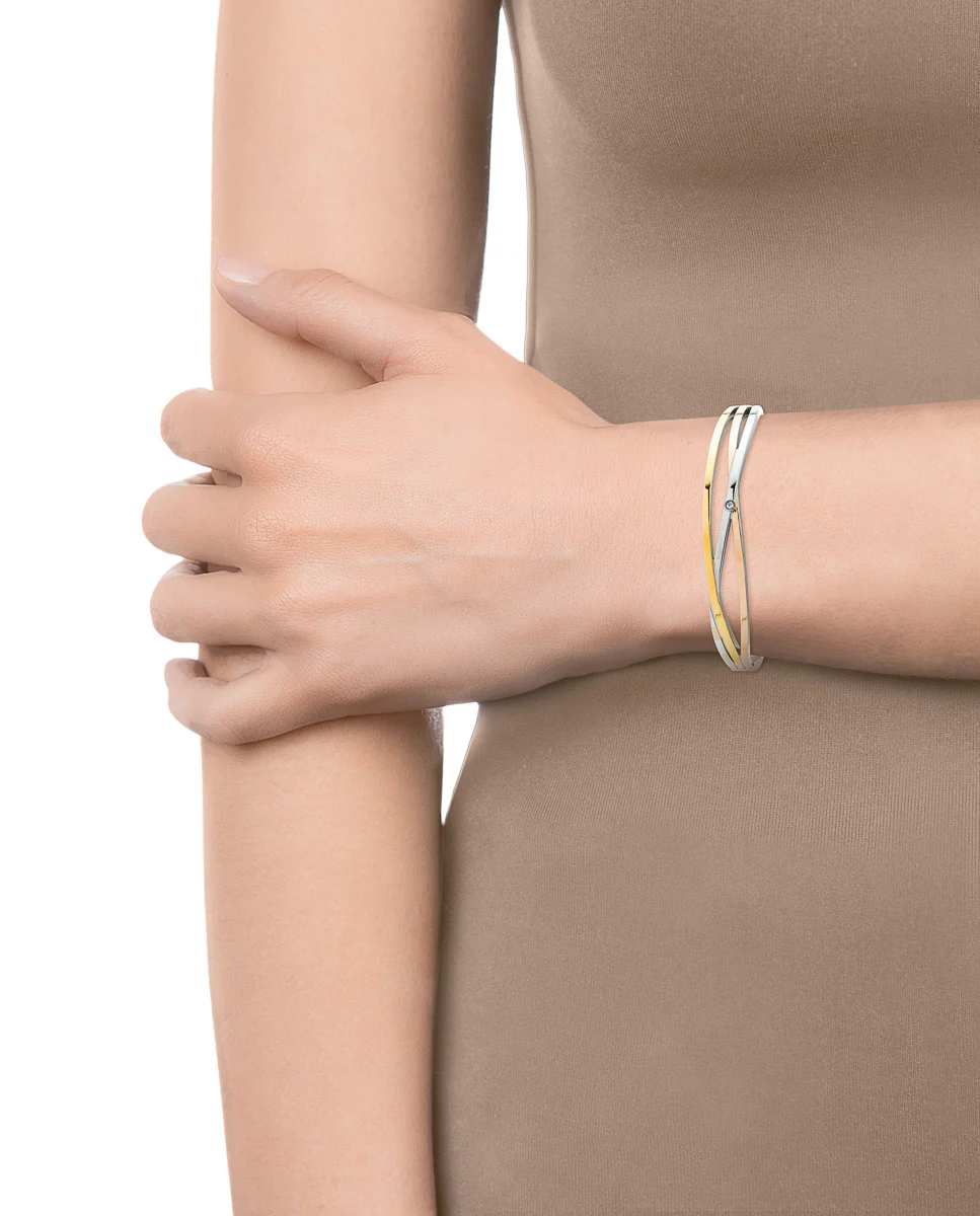Pulsera Chic de acero con tres tonos - Image 2