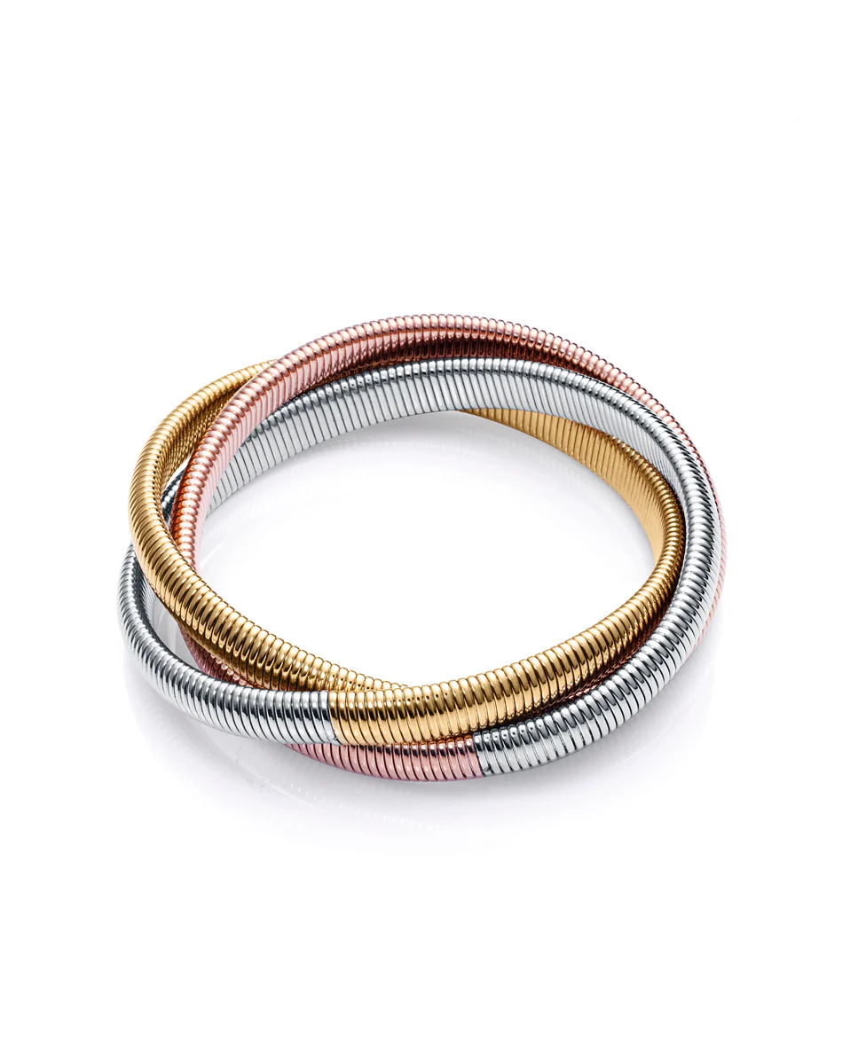 Pulsera Chic de acero en Ip dorado e Ip rosa