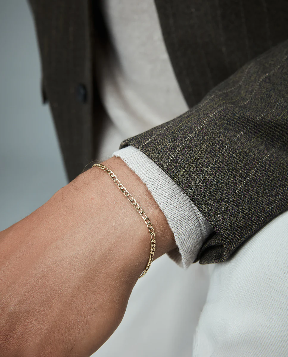 Pulsera de hombre de acero Ip dorado cadena - Image 2