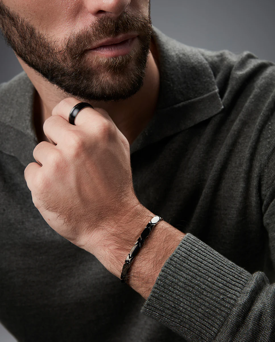 Pulsera de hombre de acero Ip negra - Image 2