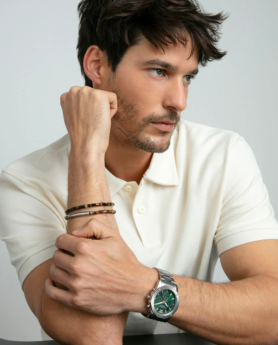 Pulsera de hombre de acero  y piedras naturales - Image 3