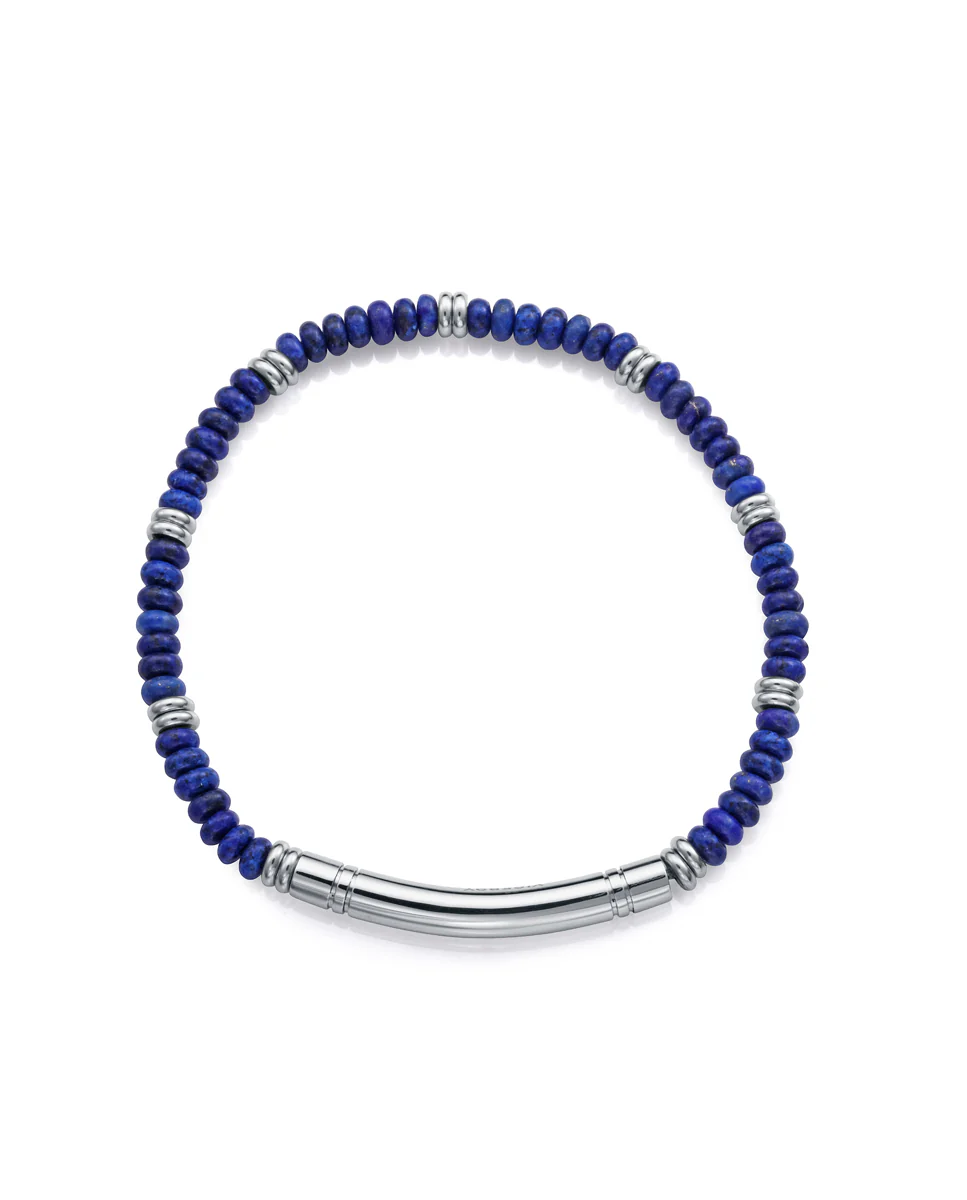 Pulsera de hombre de acero  y piedras naturales