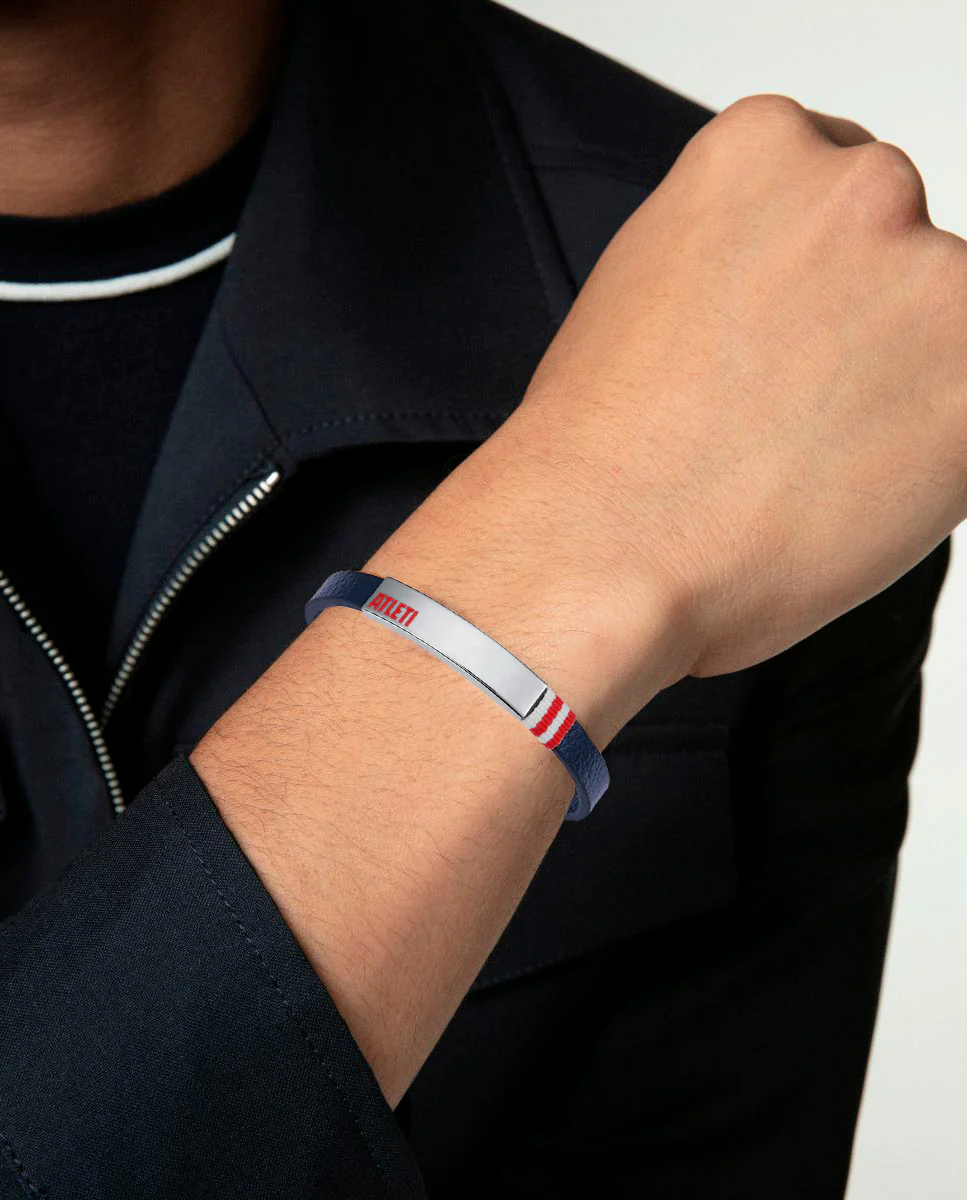 Pulsera de hombre del Atletico de Madrid de acero y piel azul - Image 2