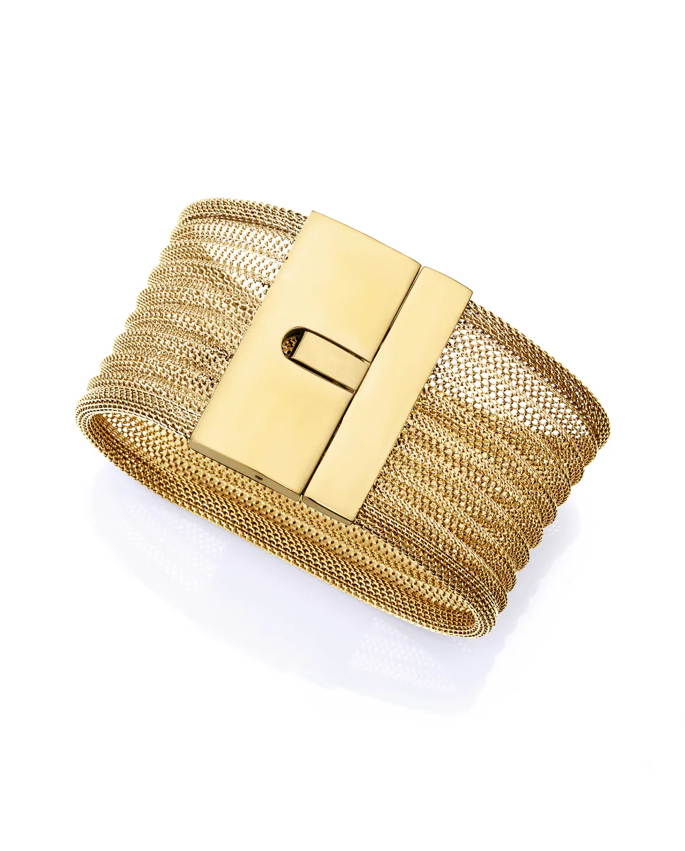 Pulsera de mujer  de acero Ip dorada tipo cuff