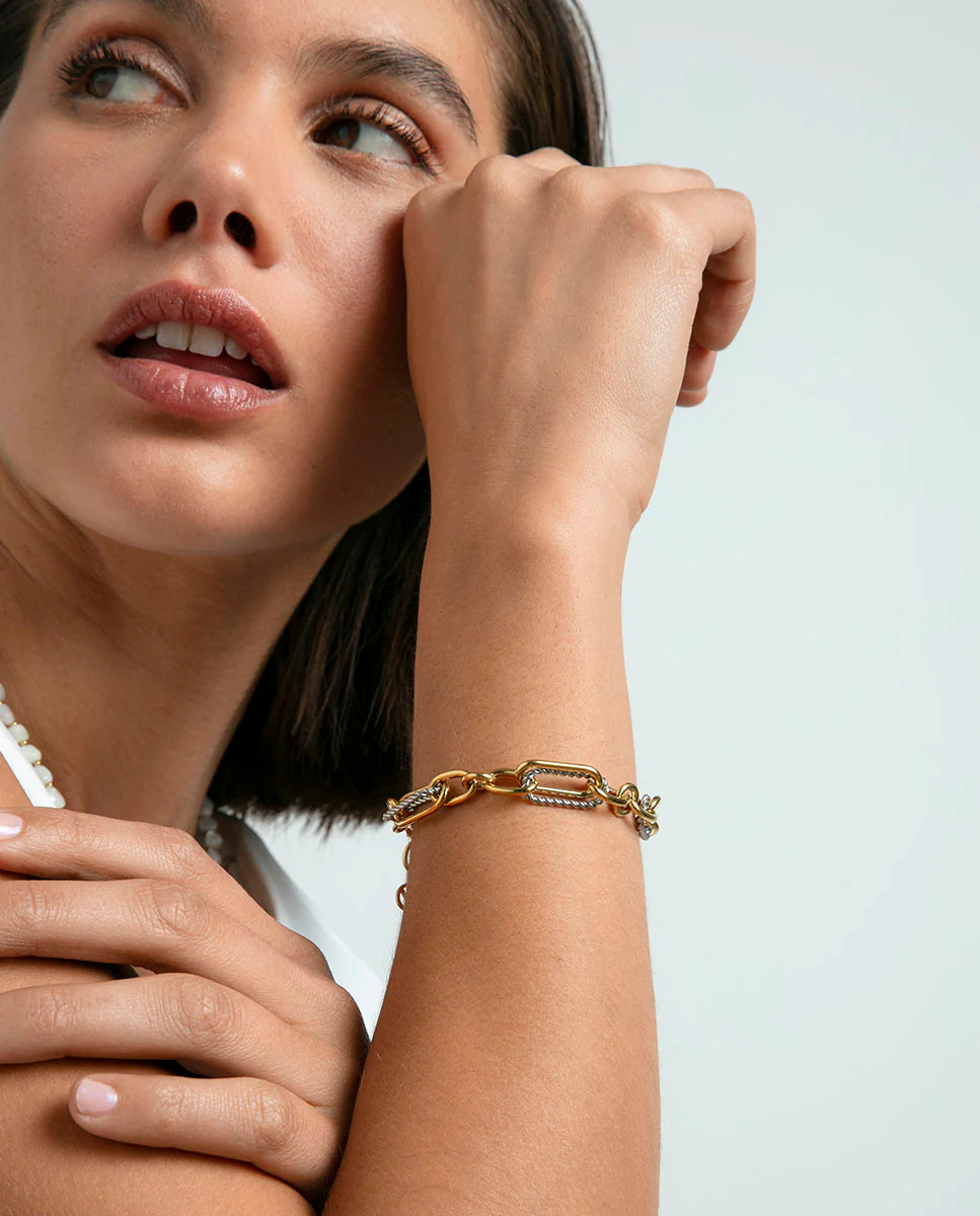 Pulsera de mujer de acero Ip dorado - Image 2