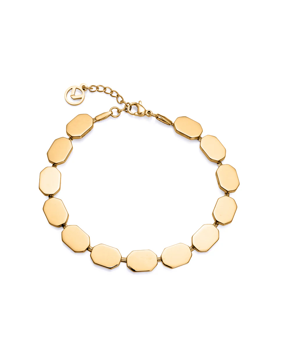 Pulsera de mujer de acero Ip dorado