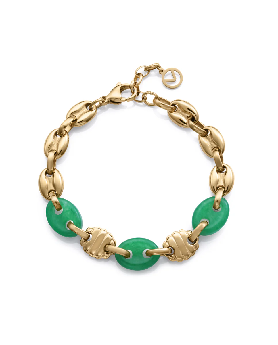 Pulsera de mujer de acero Ip dorado calabrotes