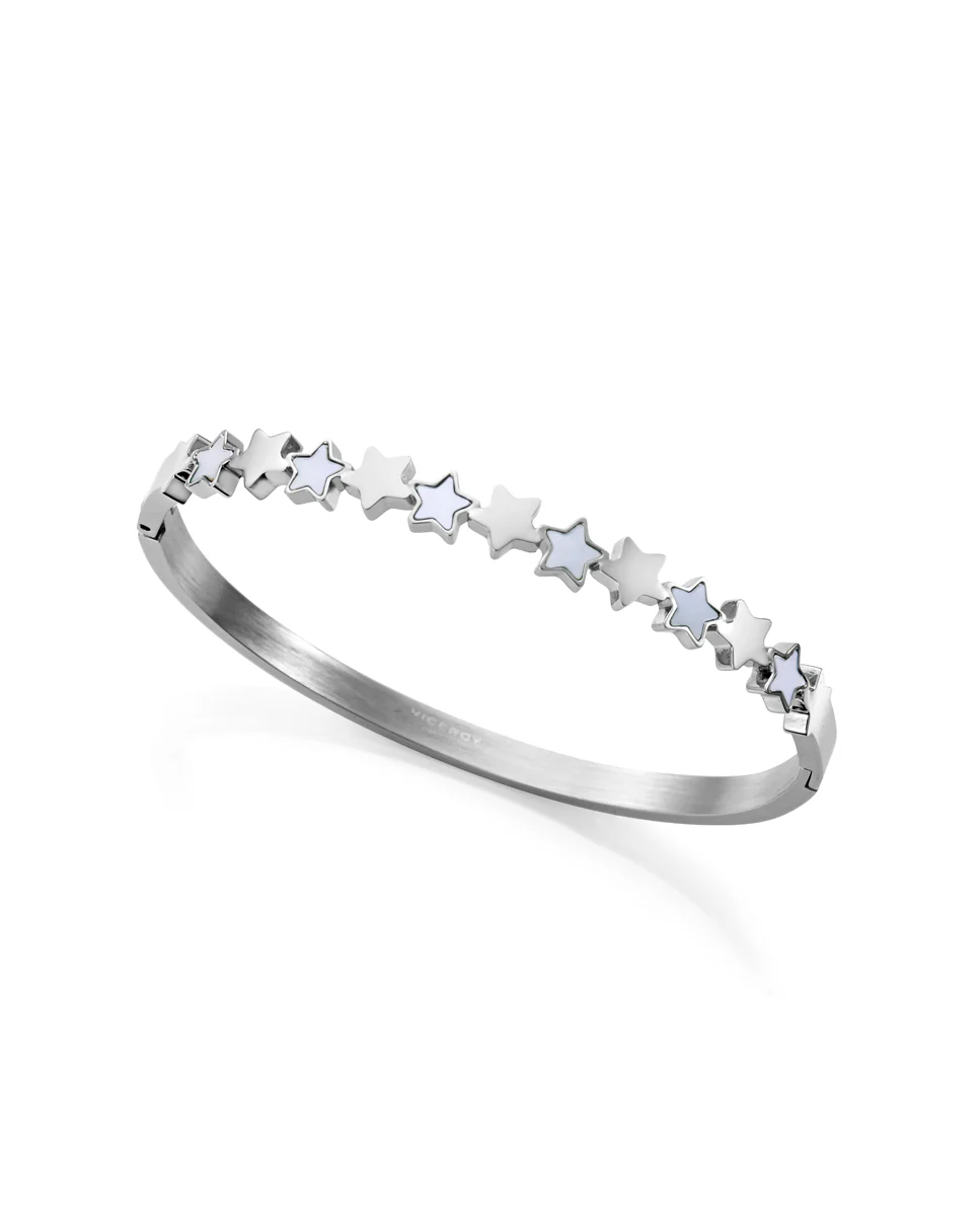 Pulsera de mujer  de acero rígida  de estrellas