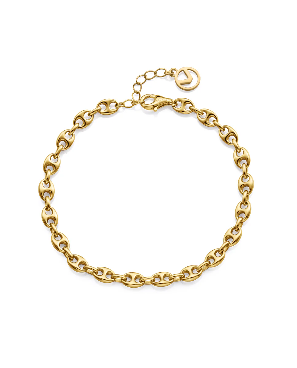 Pulsera de plata de primera ley con baño de oro calabrotes