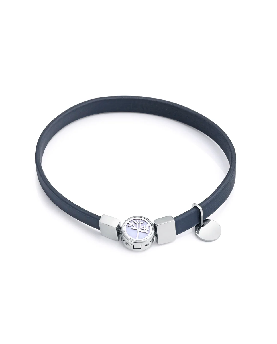 Pulsera Eco de acero reciclado e Ip dorado con correa vegana negra