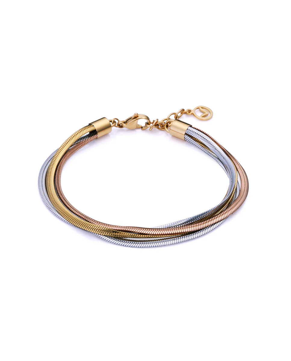 Pulsera multiple de mujer de acero cadena de serpientes