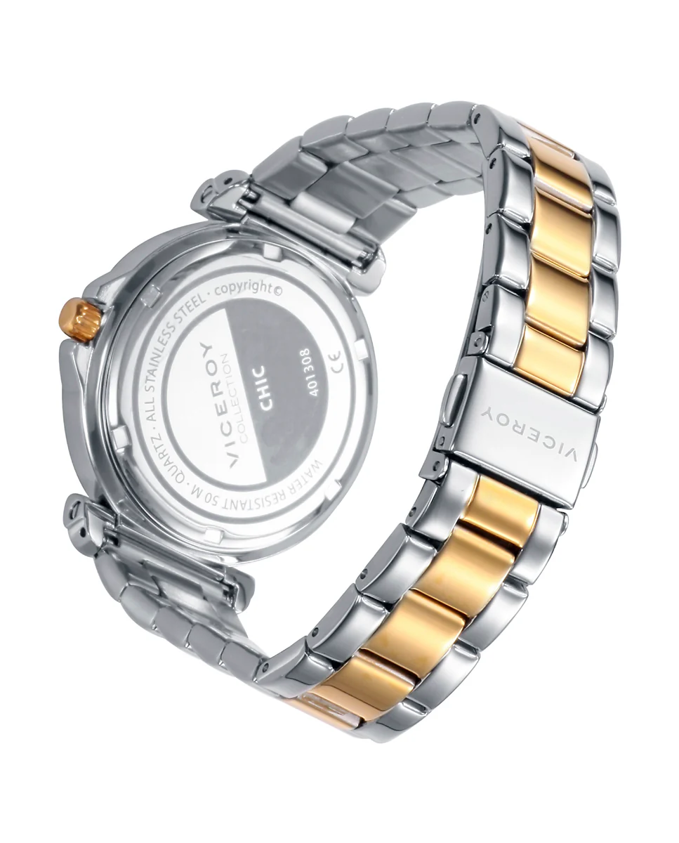 Reloj caja bitono de acero e Ip dorado 5 Atm, brazalete bitono acero e Ip dorado,movimiento cuarzo - Image 2