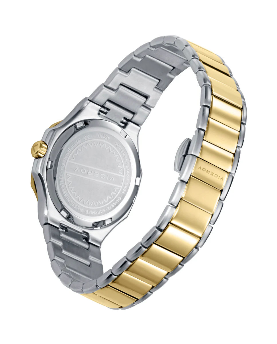 Reloj caja bitono de acerro e Ip dorado 10 Atm, brazalete bitono de acero e Ip dorado,movimiento cuarzo, colección Laura Escanes - Image 2