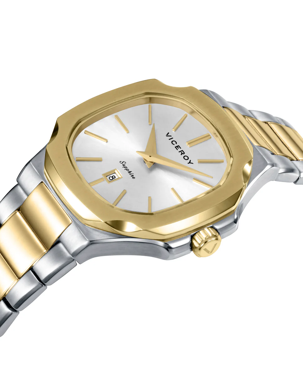 Reloj caja bitono de acerro e Ip dorado 10 Atm, brazalete bitono de acero e Ip dorado,movimiento cuarzo, colección Laura Escanes - Image 3