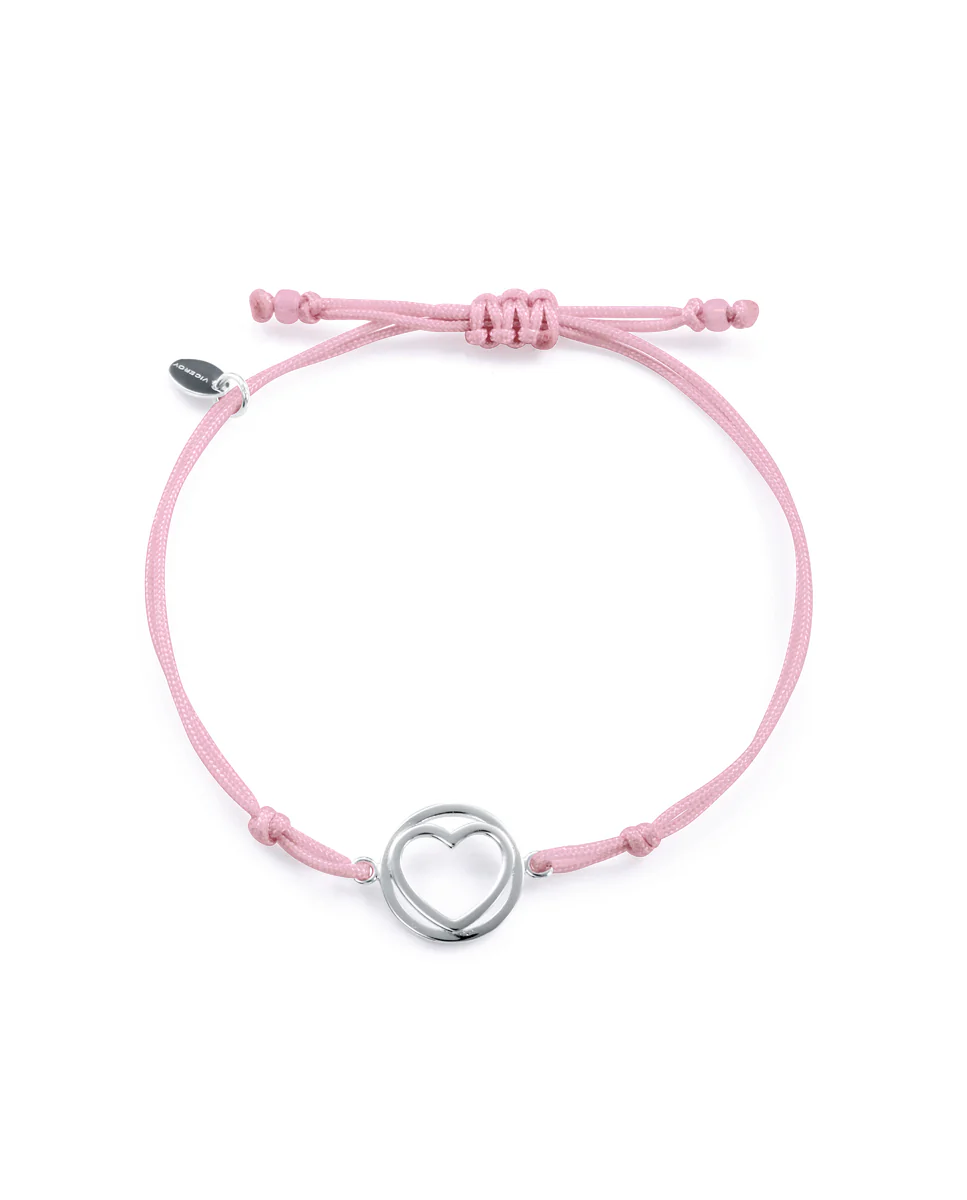 Reloj caja de acero y correa de piel sintética blanca,movimiento cuarzo. Pulsera de plata de primera ley con cordon rosa con motivo corazón de regalo. - Image 4