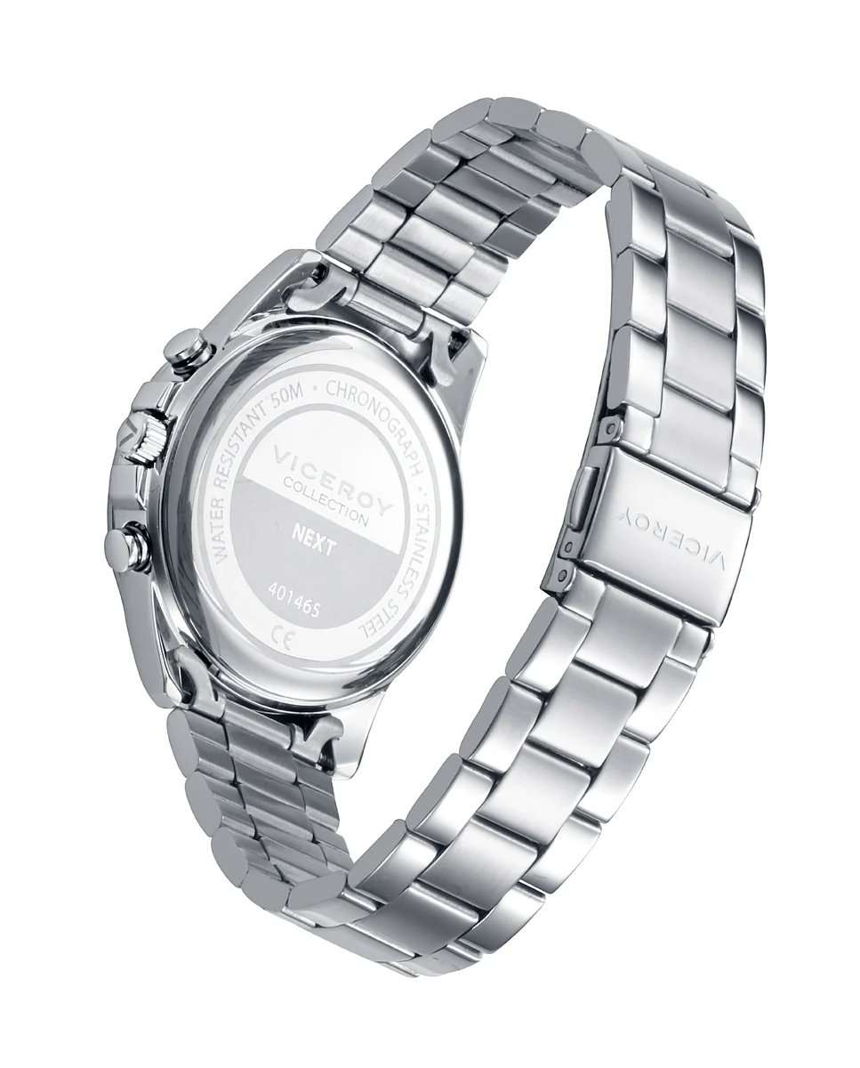 Reloj caja y brazalete de acero,movimiento cuarzo. Pulsera de acero con cruz y piel azul de regalo. - Image 2