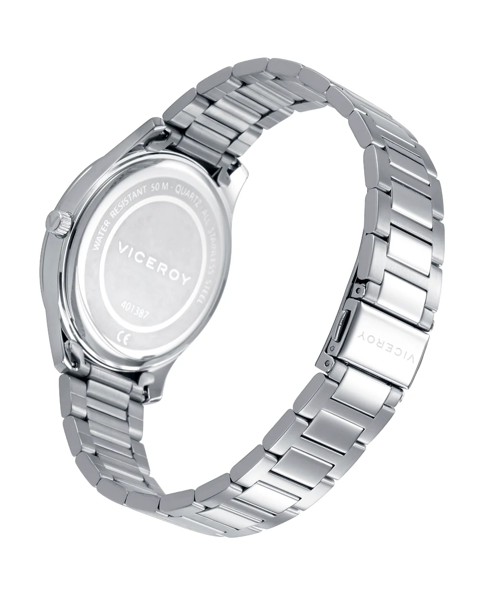Reloj de acero con esfera blanca y movimiento de cuarzo - Image 2