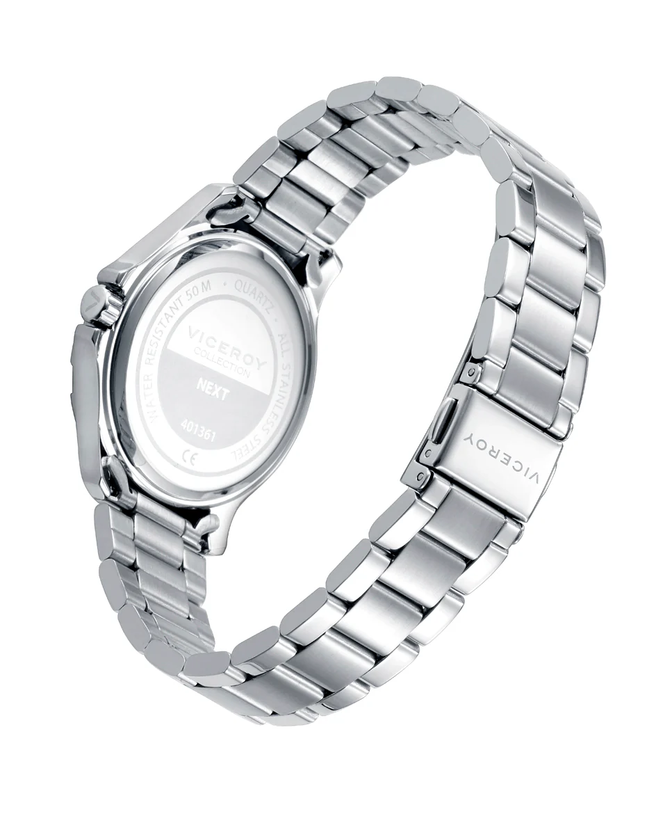Reloj de brazalete esfera en azul de niño. Pulsera de piel trenzada azul con placa de acero y detalles en esmalte de regalo. - Image 2