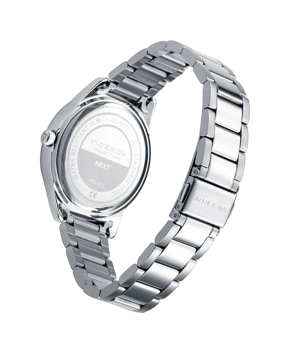 Reloj de caja y brazalete de acero,movimiento cuarzo.Pulsera de acero con cruz   y piel azul  de regalo. - Image 2