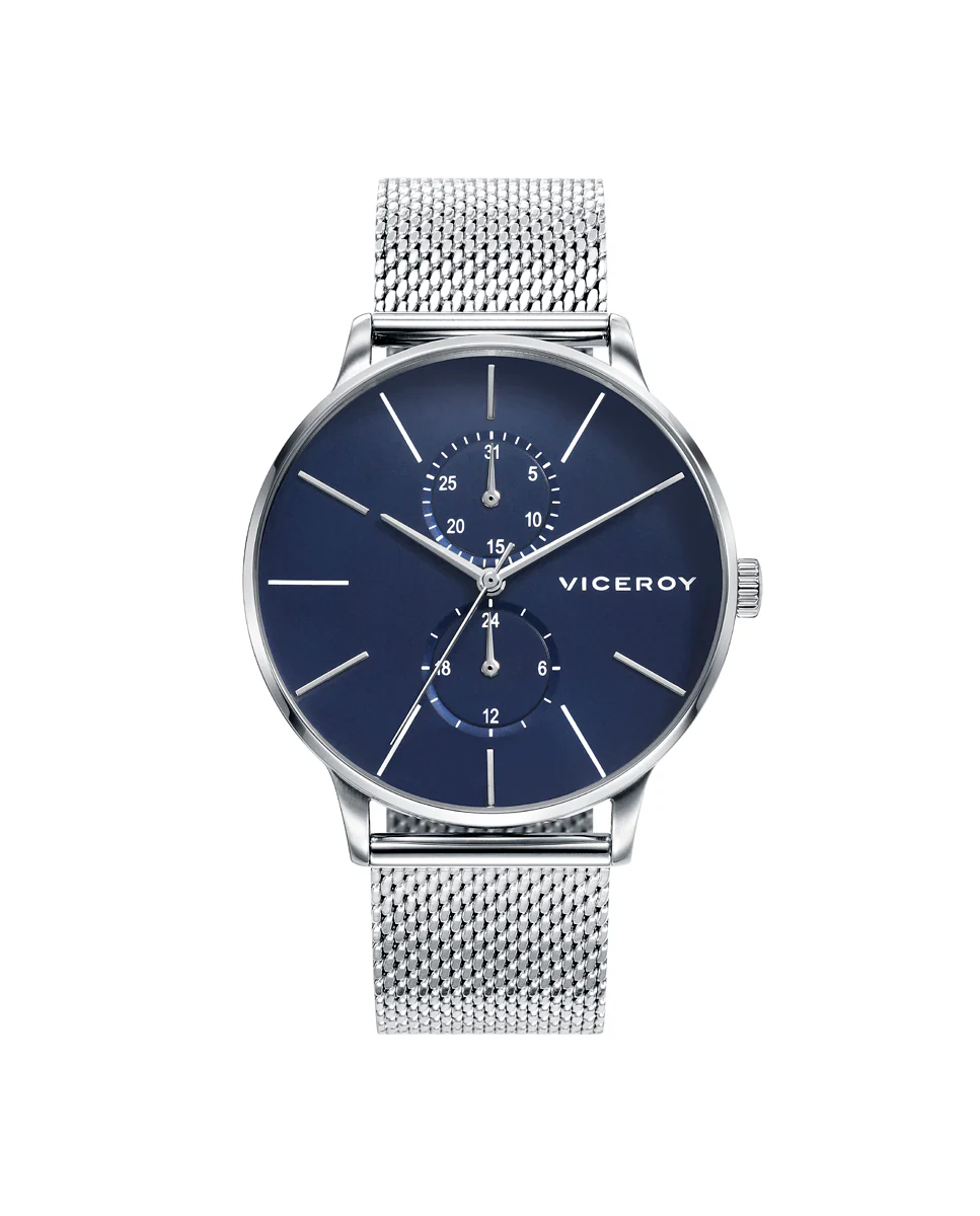 Reloj de hombre Beat multifunción de acero y malla milanesa