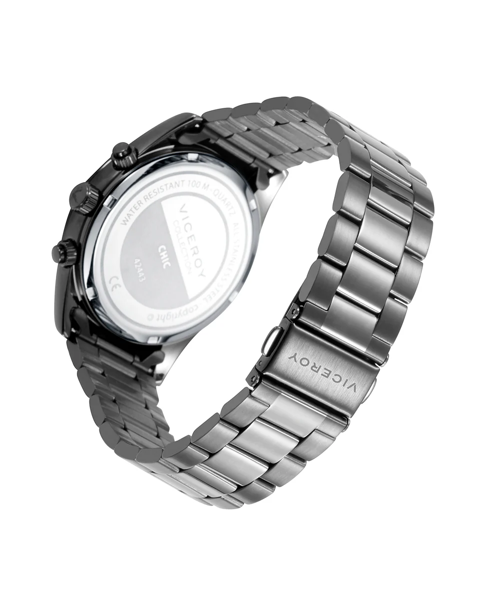 Reloj de hombre Chic con caja y brazalete de acero Ip gris - Image 2
