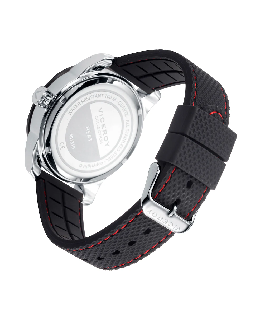 Reloj de hombre Heat con caja de acero y correa negra de silicona - Image 2