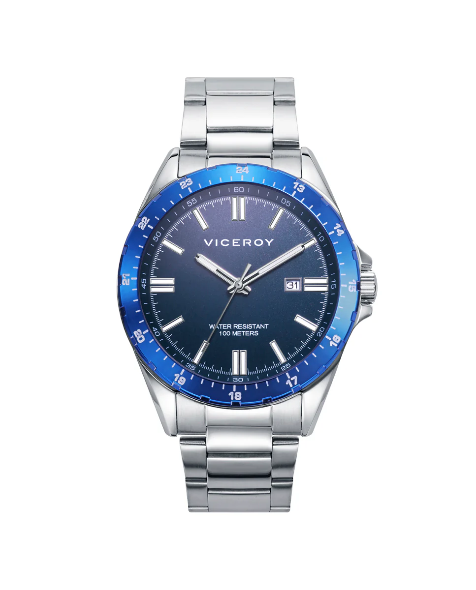 Reloj de hombre Magnum con caja de acero bicolor en color azul