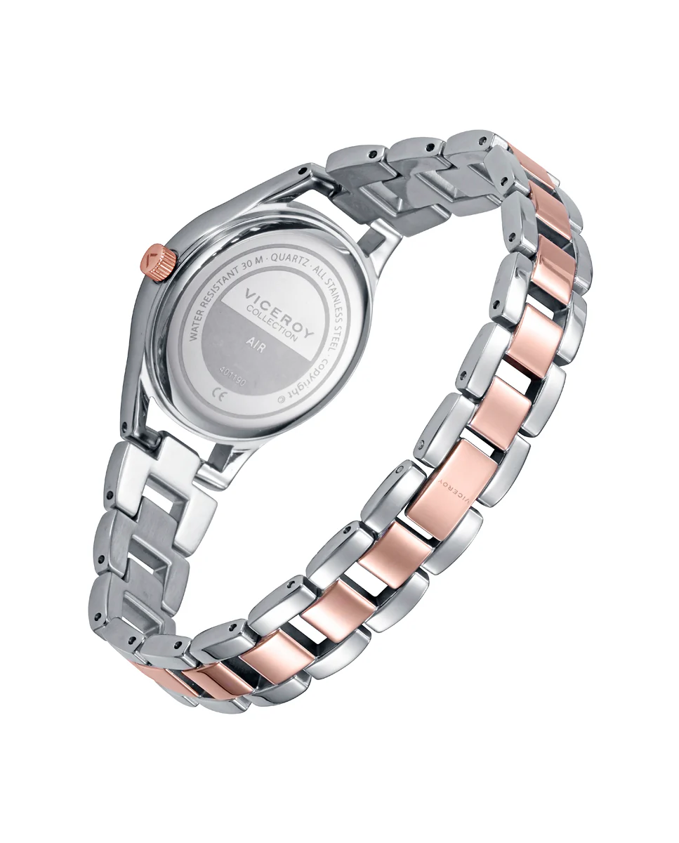 Reloj de Mujer Air caja y brazalete bicolor de acero e Ip rosa - Image 2